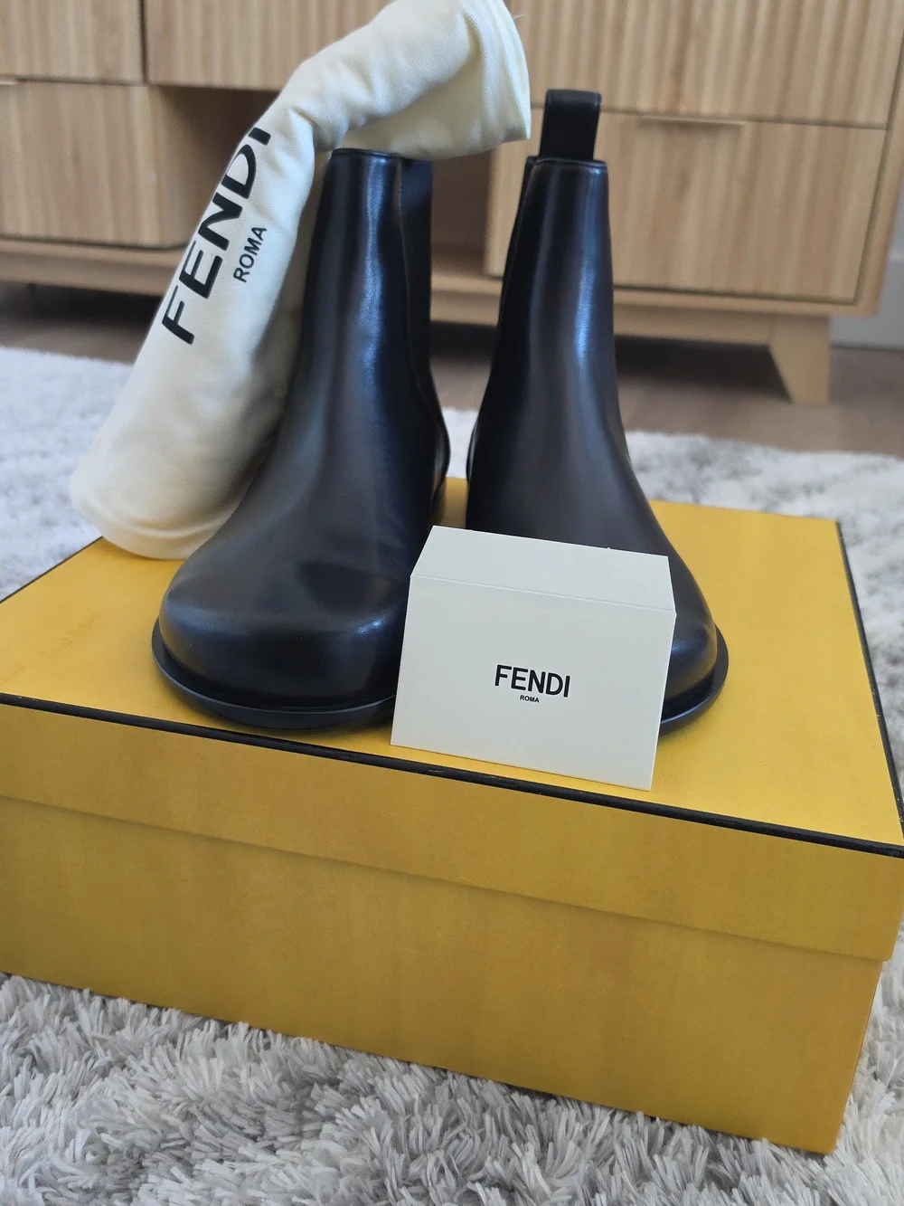 Fendi Men’s Black Leather Chelsea Boots